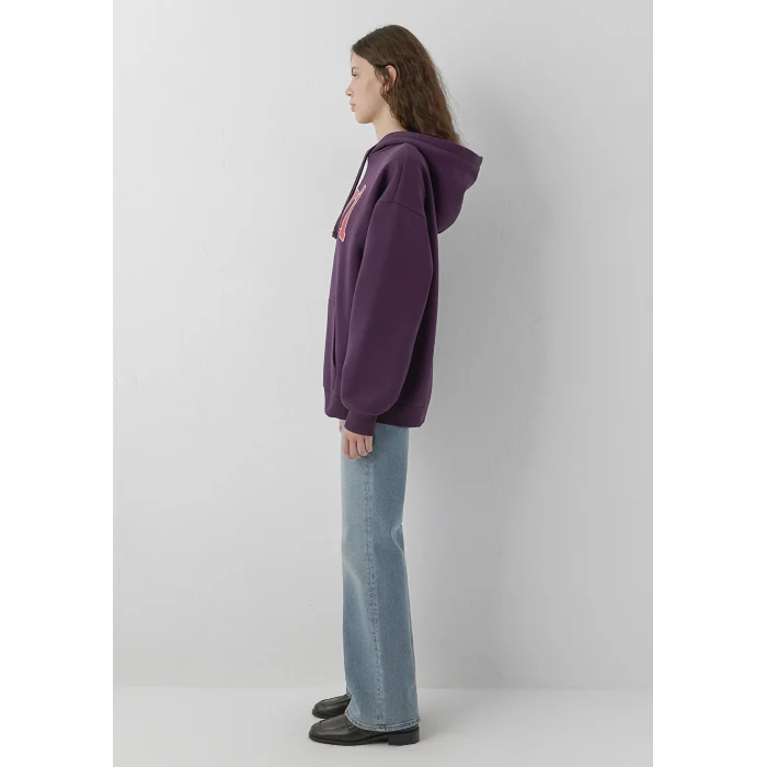 Mavi 1600361-70635 Mavi Logo Baskılı Kapüşonlu Mor Sweatshirt