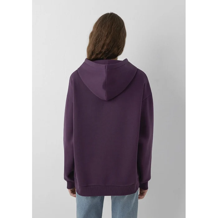 Mavi 1600361-70635 Mavi Logo Baskılı Kapüşonlu Mor Sweatshirt