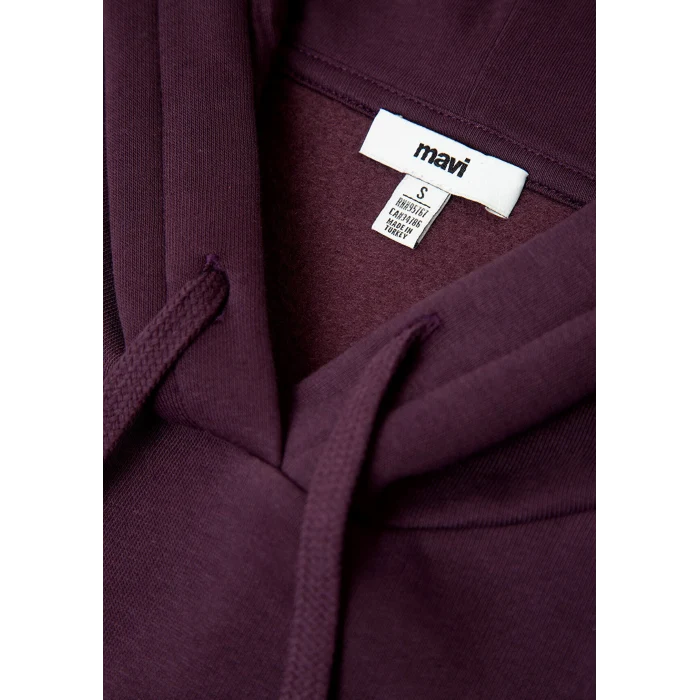Mavi 1600361-70635 Mavi Logo Baskılı Kapüşonlu Mor Sweatshirt