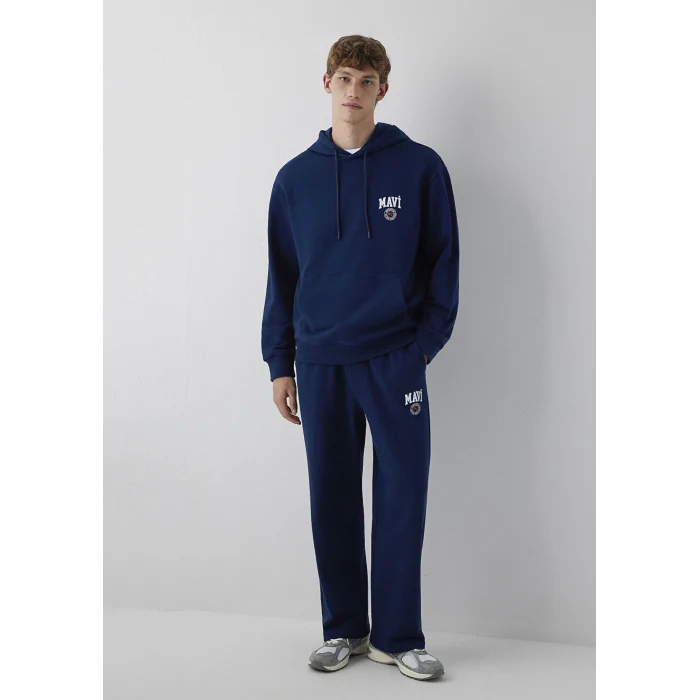 Mavi 0S10656-89353 Mavi Logo Baskılı Kapüşonlu Lacivert Sweatshirt