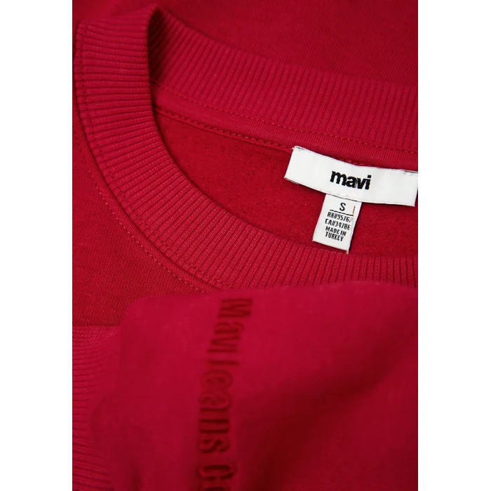 Mavi 1610198-70391 Bisiklet Yaka Kırmızı Basic Sweatshirt