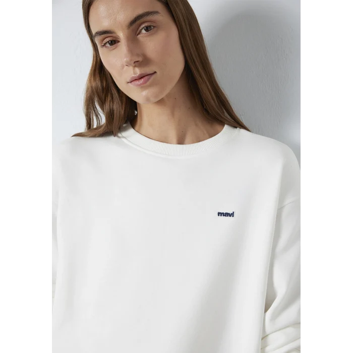 Mavi 1S10366-70057 Mavi Nakışlı Ekru Sweatshirt