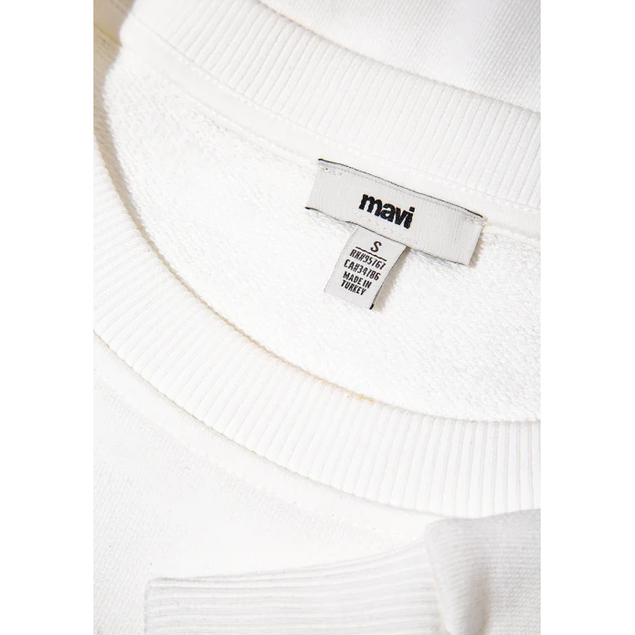 Mavi 1S10366-70057 Mavi Nakışlı Ekru Sweatshirt