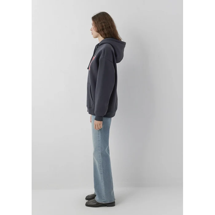 Mavi 1600361-70499 Mavi Logo Baskılı Kapüşonlu Antrasit Sweatshirt