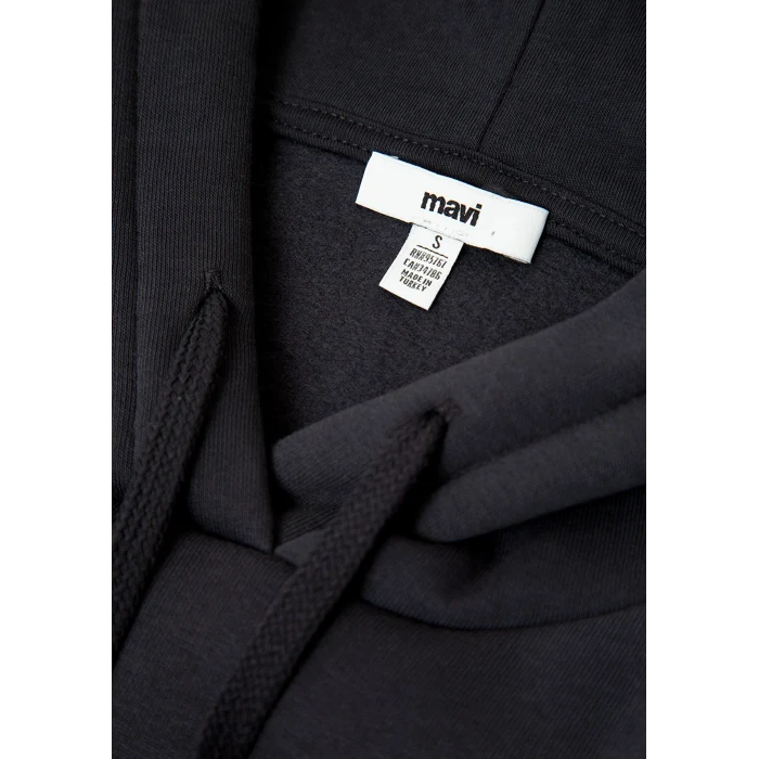 Mavi 1600361-70499 Mavi Logo Baskılı Kapüşonlu Antrasit Sweatshirt
