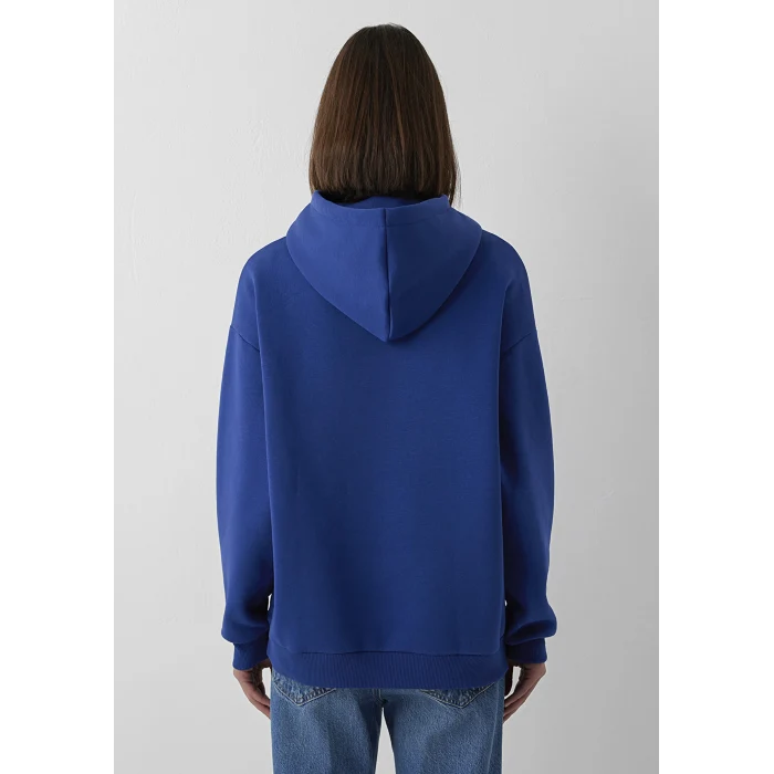 Mavi 1600361-70758 Mavi Logo Baskılı Kapüşonlu Lacivert Sweatshirt