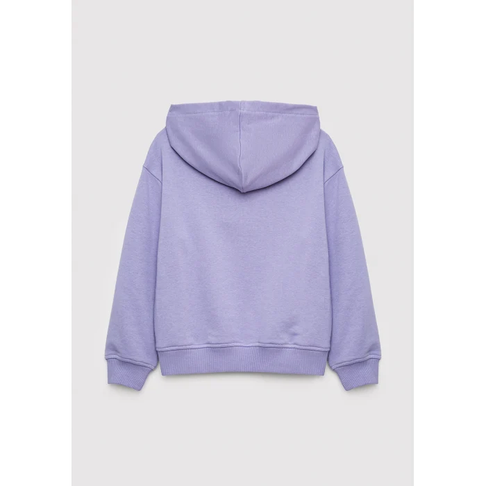 Mavi 7S10147-70557 Mavi Logo Baskılı Kapüşonlu Mor Sweatshirt