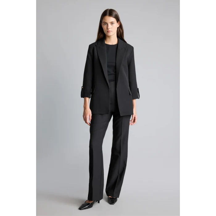 Defacto C3215AXBK81 Siyah Oversıze Basic Siyah Blazer Ceket