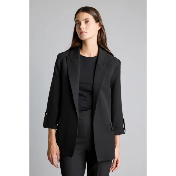 Defacto C3215AXBK81 Siyah Oversıze Basic Siyah Blazer Ceket