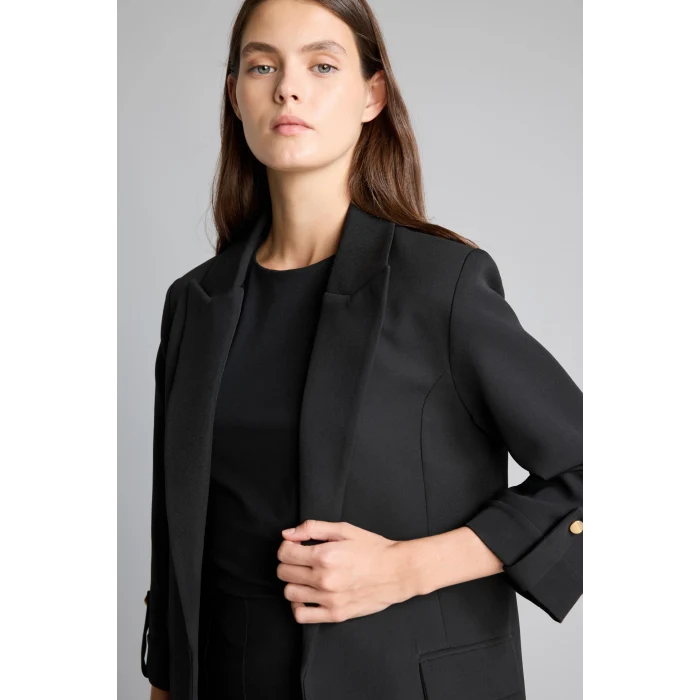 Defacto C3215AXBK81 Siyah Oversıze Basic Siyah Blazer Ceket