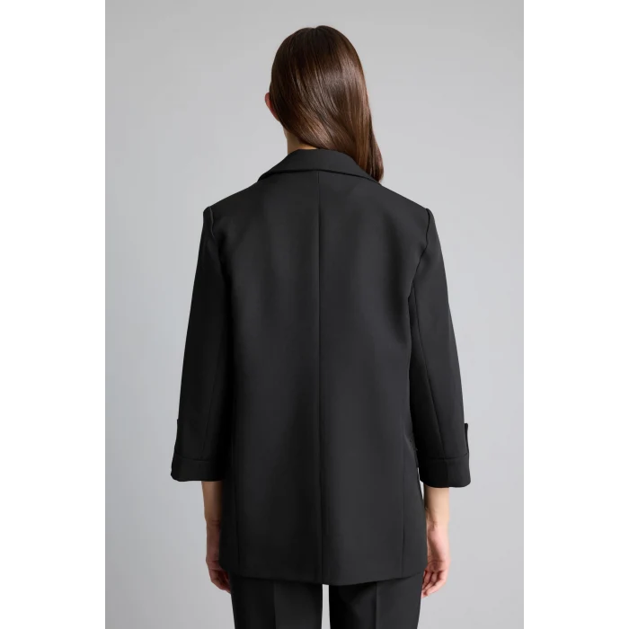 Defacto C3215AXBK81 Siyah Oversıze Basic Siyah Blazer Ceket