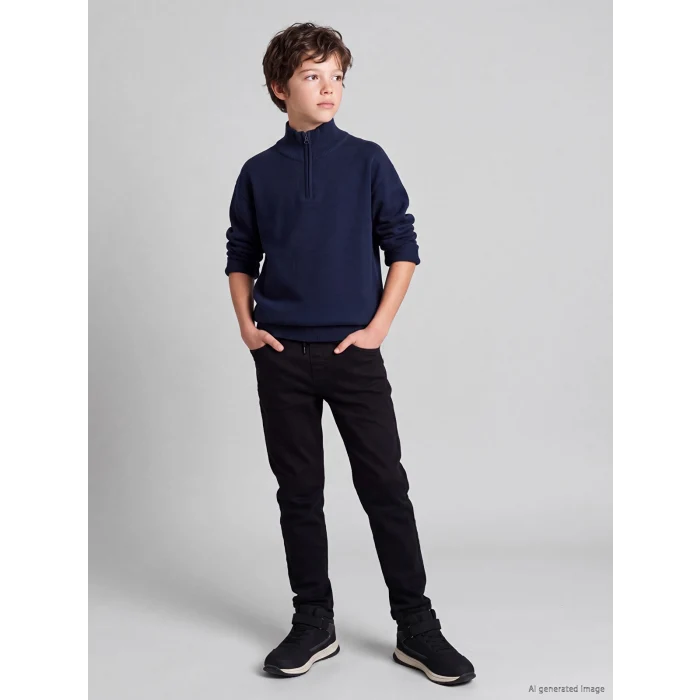LCW Kids Siyah Slim Fit Erkek Çocuk Jean Pantolon