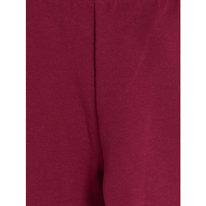 LCW Kids Bordo Fırfırlı Çizgili Kız Çocuk Takım