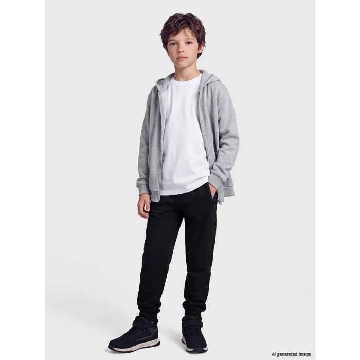 LCW Kids Siyah Beli Lastikli Erkek Çocuk Eşofman Altı