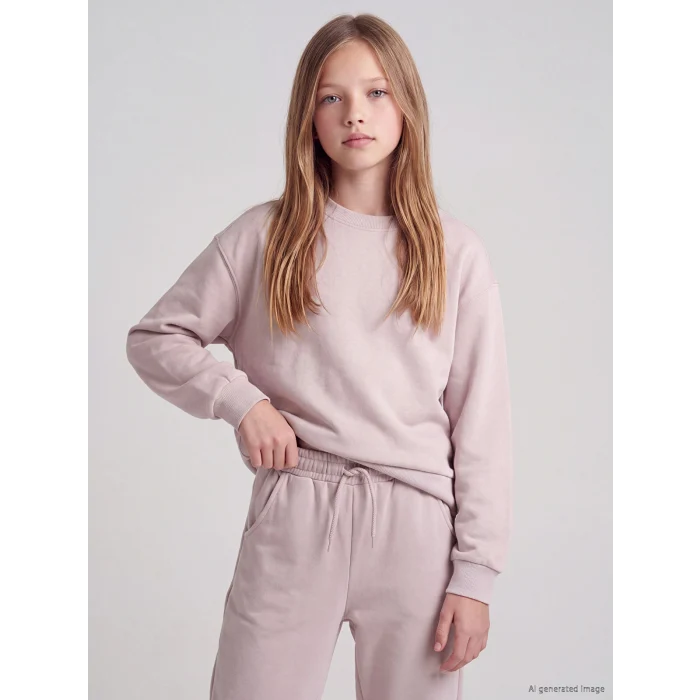 LCW Kids Lila Bisiklet Yaka Kız Çocuk Eşofman Takım