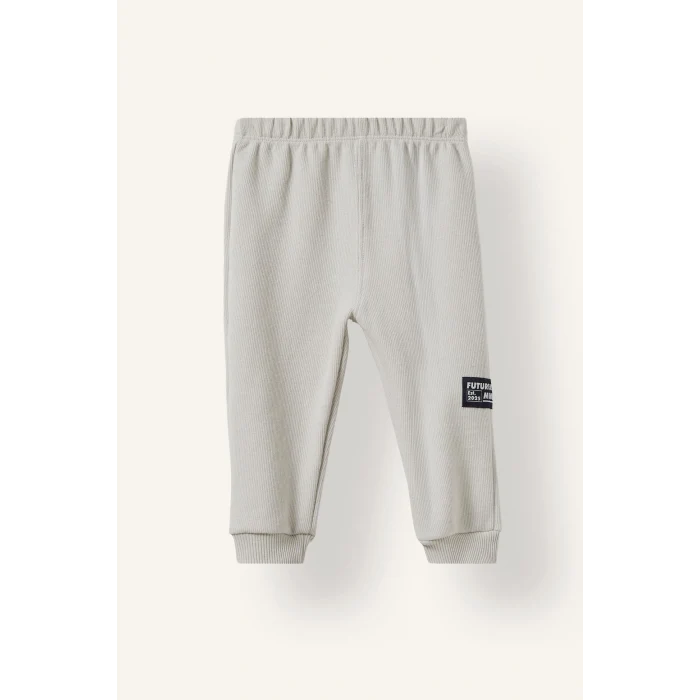 Defacto F9437A5GR470 Gri Baskılı Uzun Kollu Sweatshirt Üst Lastikli Paça Eşofman Altı 2li Takım Erkek Bebek