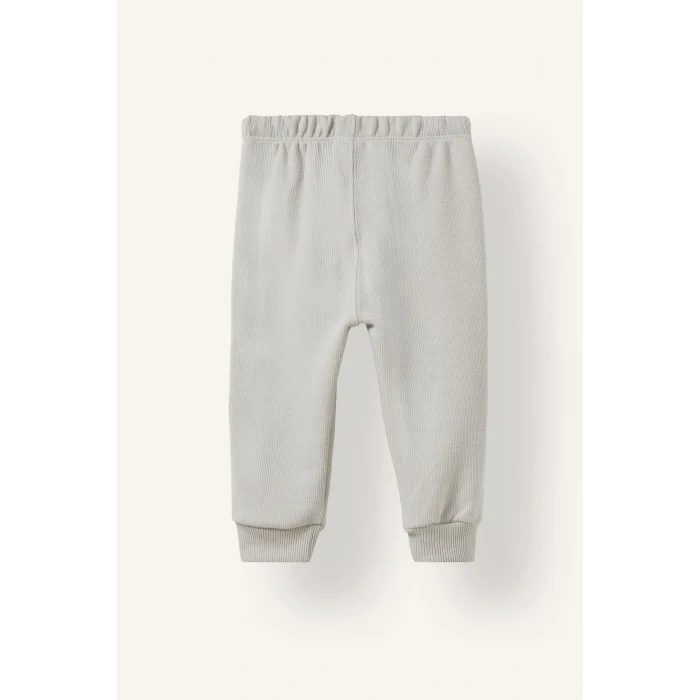 Defacto F9437A5GR470 Gri Baskılı Uzun Kollu Sweatshirt Üst Lastikli Paça Eşofman Altı 2li Takım Erkek Bebek