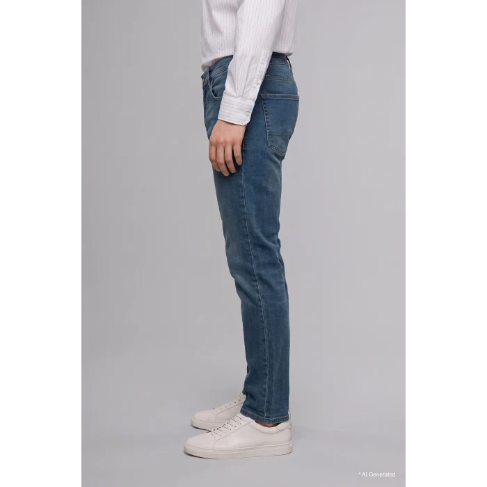 Defacto H5586AXNM41 Yeşil Sergio Regular Fıt Normal Bel Boru Paça Jean Pantolon