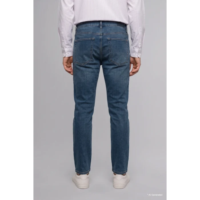 Defacto H5586AXNM41 Yeşil Sergio Regular Fıt Normal Bel Boru Paça Jean Pantolon