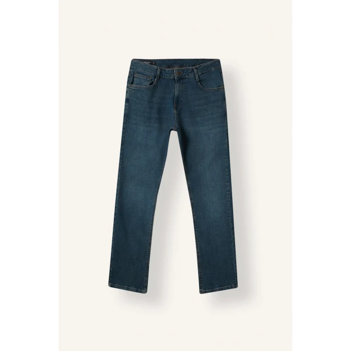Defacto H5586AXNM41 Yeşil Sergio Regular Fıt Normal Bel Boru Paça Jean Pantolon