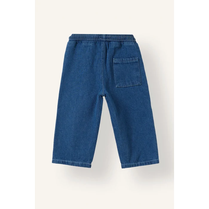 Defacto I3307A5BG734 Bej %100 Pamuk Çizgili Polo Yaka Ayı Desenli Sweatshirt ve Pantolon 2li Takım Erkek Bebek