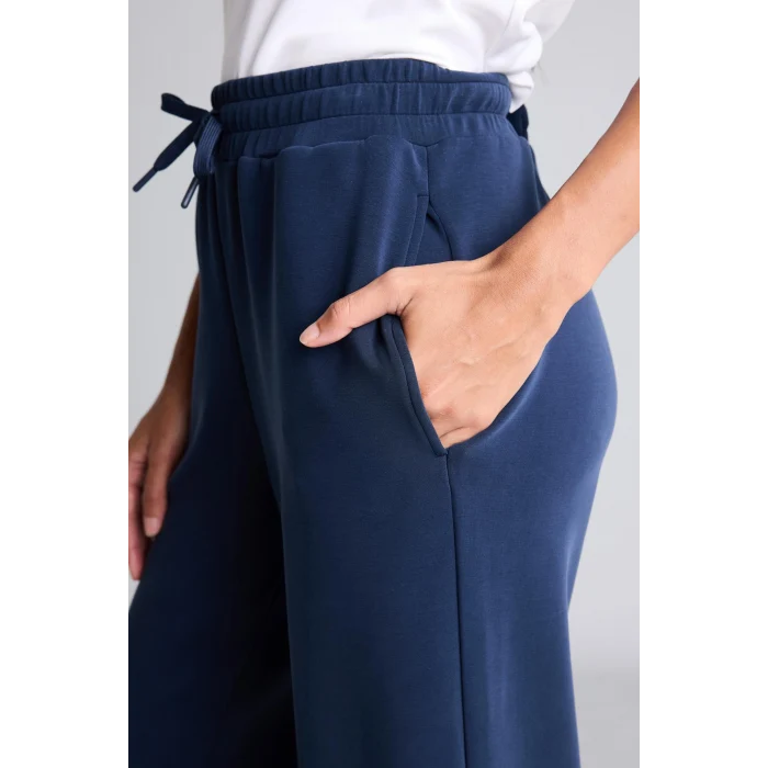 Defacto I6280AXIN187 İndigo Relax Fit Beli Bağcıklı Geniş Paça Modal Eşofman Altı