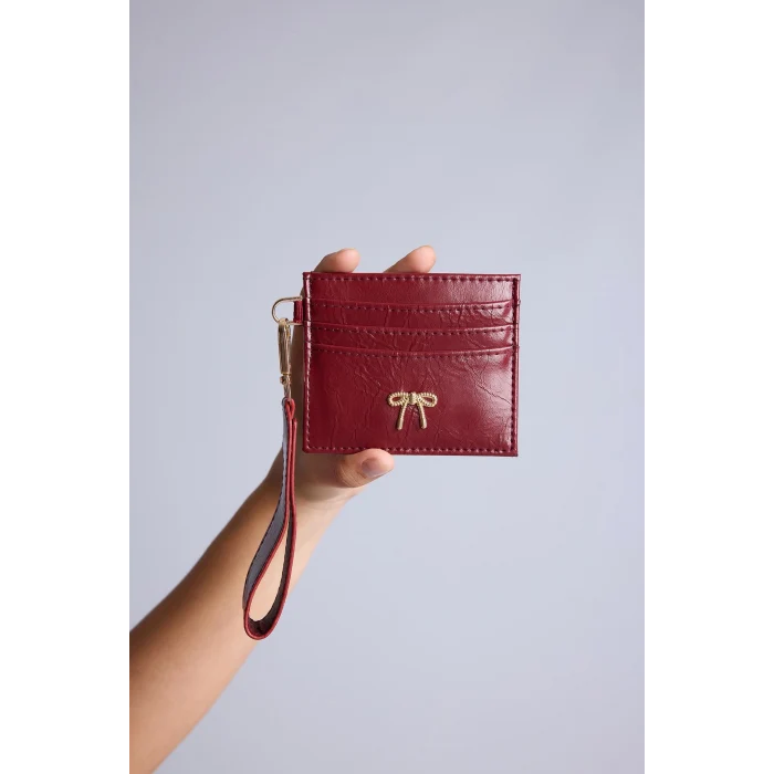 Defacto I1259AXBR2 Bordo Suni Deri Bordo Kartlık