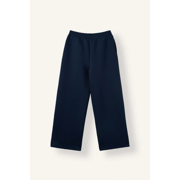 Defacto H0939AXNV241 Lacivert Relaxed Fit Düz Dalgıç Kumaş Geniş Paça Eşofman Altı