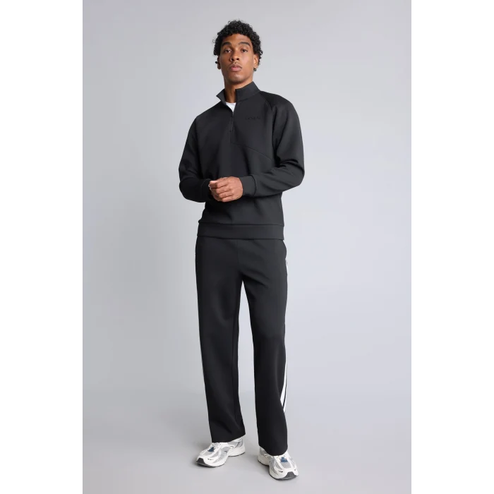 Defacto H8164AXBK81 Siyah Relax Fit Şerit Detaylı Dalgıç Kumaş Jogger Eşofman Altı