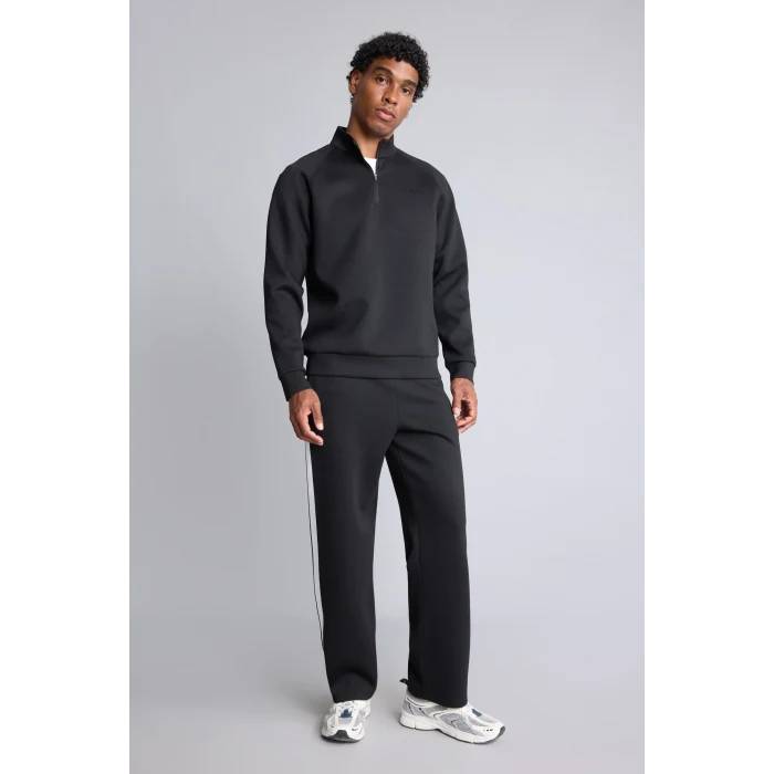 Defacto H8164AXBK81 Siyah Relax Fit Şerit Detaylı Dalgıç Kumaş Jogger Eşofman Altı