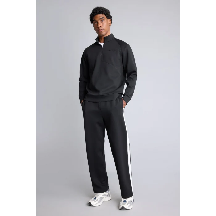 Defacto H8164AXBK81 Siyah Relax Fit Şerit Detaylı Dalgıç Kumaş Jogger Eşofman Altı