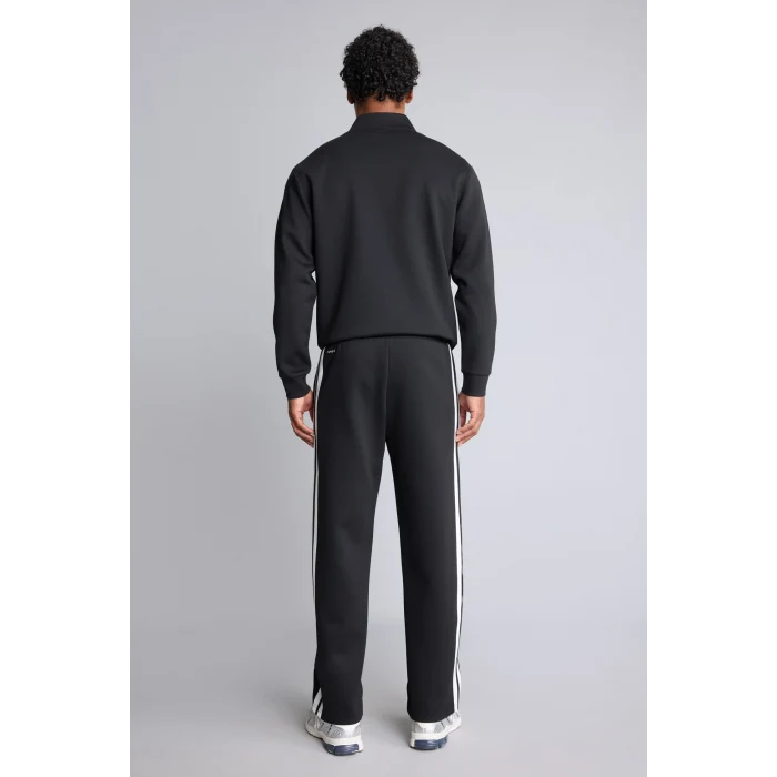 Defacto H8164AXBK81 Siyah Relax Fit Şerit Detaylı Dalgıç Kumaş Jogger Eşofman Altı