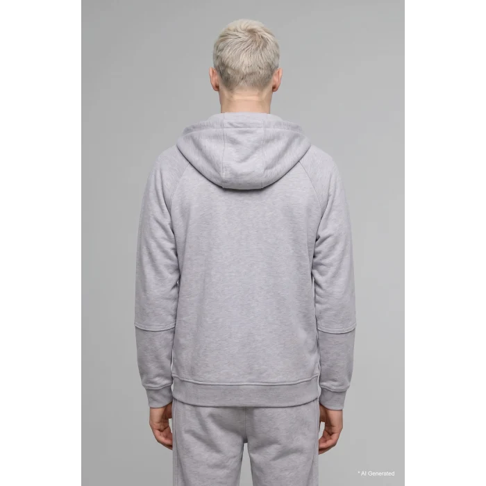 Defacto H4980AXGR369 Gri Boxy Fit Fermuarlı Kapüşonlu Basic Sweatshirt Hırka