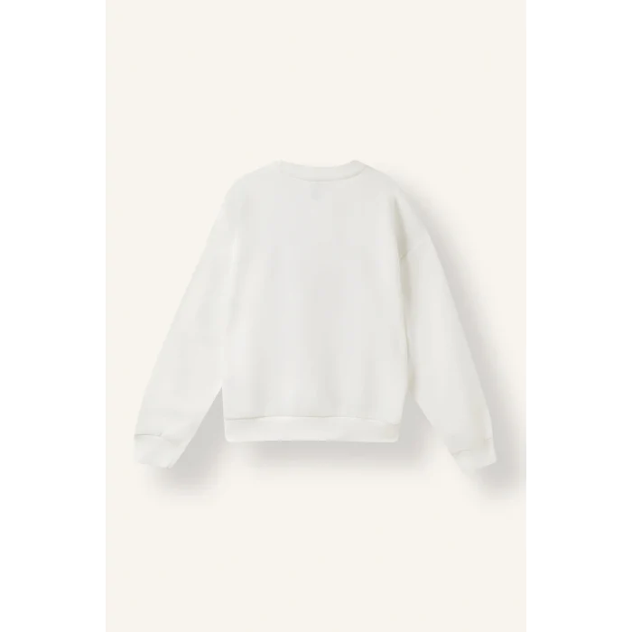 Defacto I8199A8ER105 Ekru Bisiklet Yaka Capybara Baskılı Sweatshirt Kız Çocuk