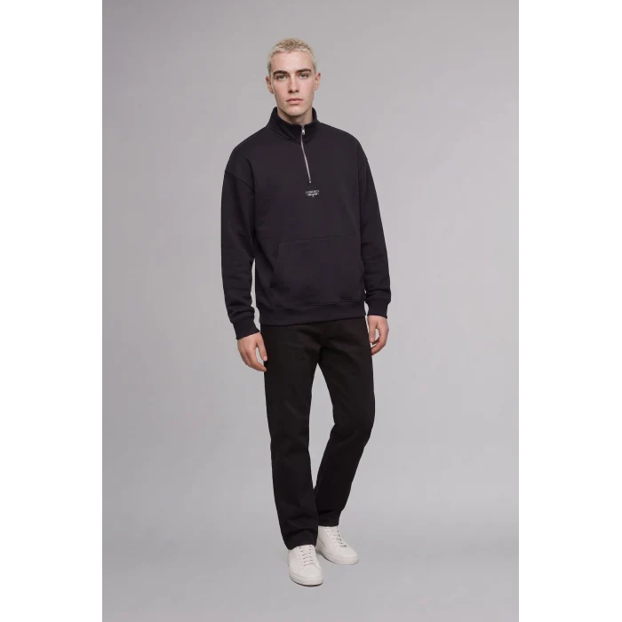 Defacto H3173AXNV173 Lacivert Boxy Fıt Sweatshirt