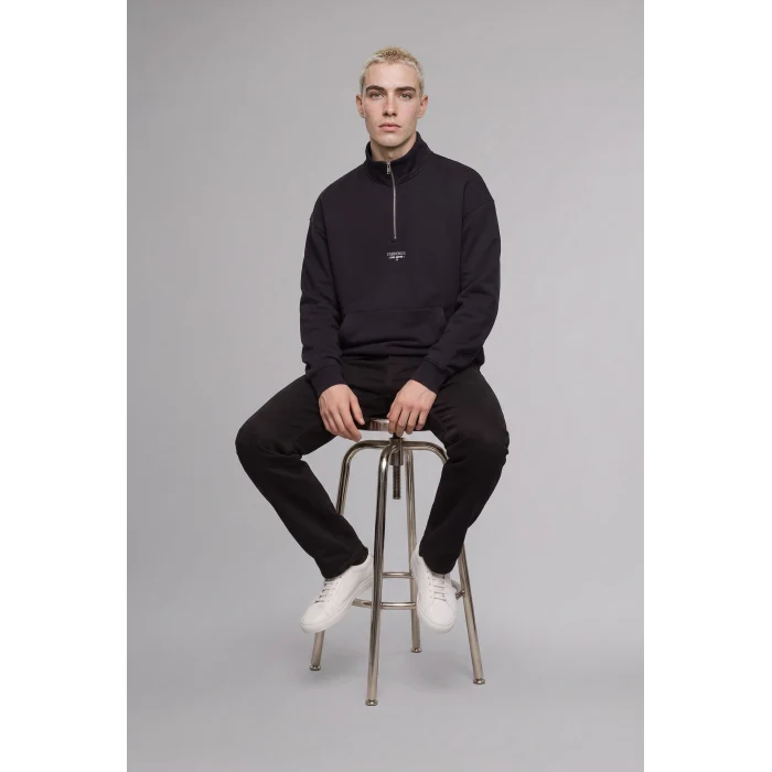 Defacto H3173AXNV173 Lacivert Boxy Fıt Sweatshirt