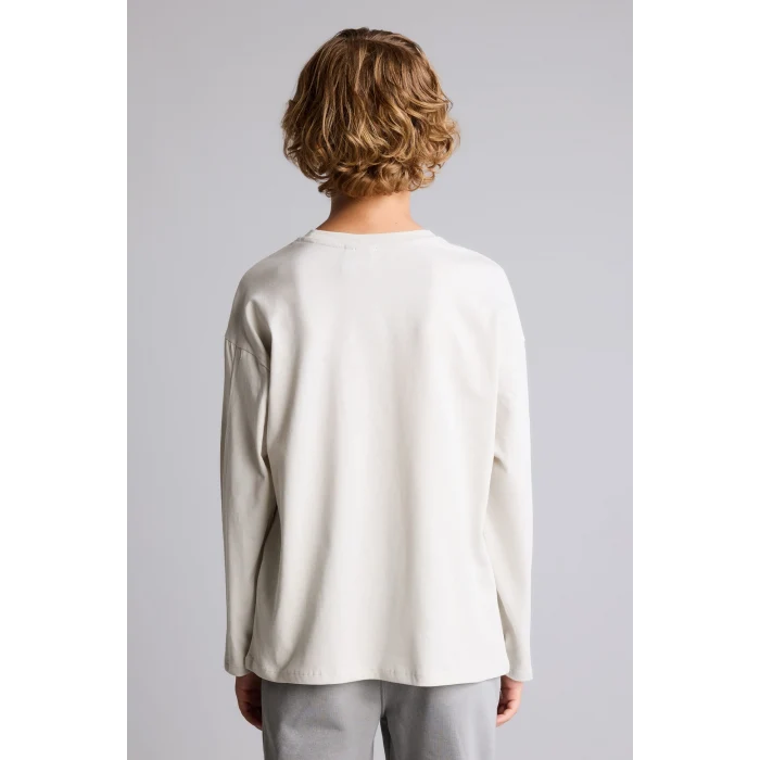 Defacto I3679A8GR477 Gri PlayStation Lisanslı Baskılı Oversize Bisiklet Yaka Uzun Kollu Tişört Erkek Çocuk