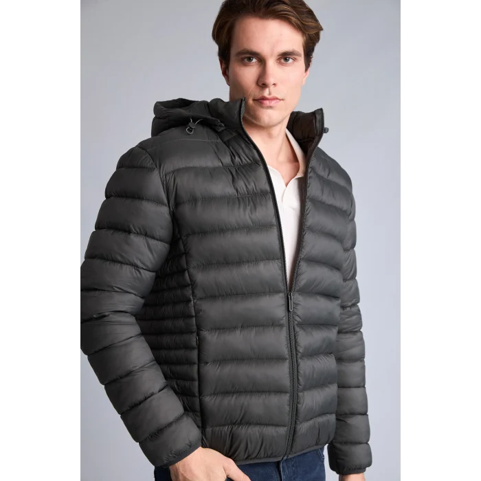 Defacto N4661AZGN1284 Yeşil Sıcak Tutan Su İtici Slim Fit Mont