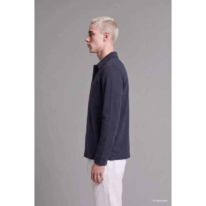 Defacto H6548AXNV146 Lacivert Regular Fit Çift Cepli Gömlek Ceket