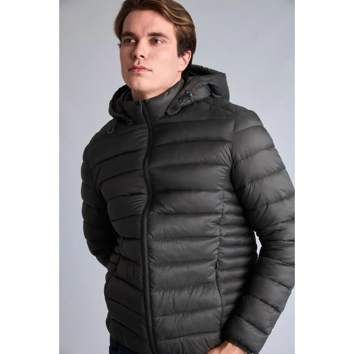 Defacto N4661AZGN1284 Yeşil Sıcak Tutan Su İtici Slim Fit Mont