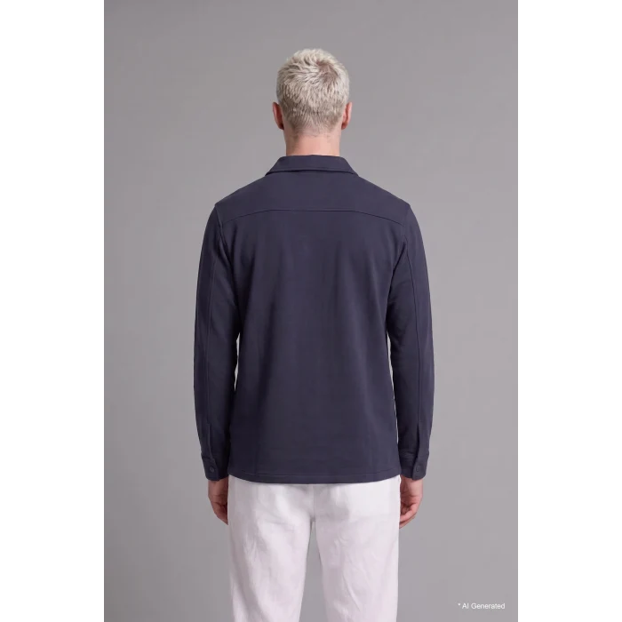 Defacto H6548AXNV146 Lacivert Regular Fit Çift Cepli Gömlek Ceket