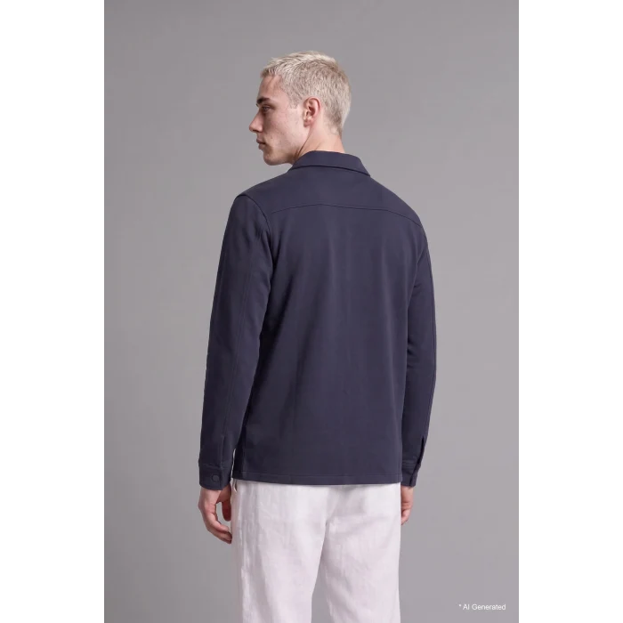 Defacto H6548AXNV146 Lacivert Regular Fit Çift Cepli Gömlek Ceket
