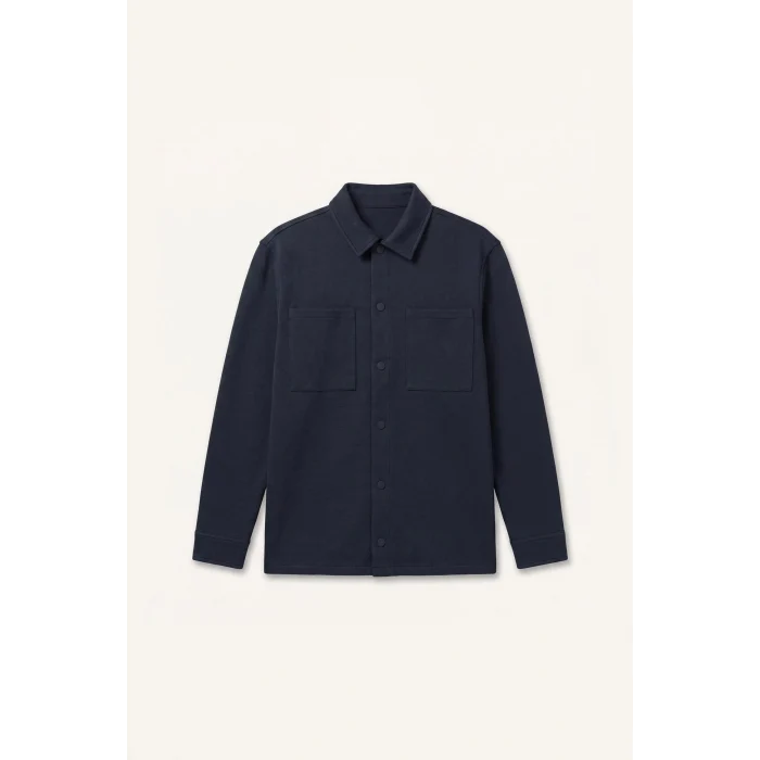 Defacto H6548AXNV146 Lacivert Regular Fit Çift Cepli Gömlek Ceket