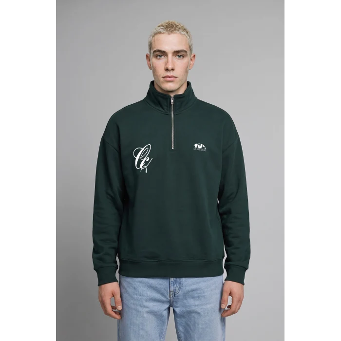 Defacto H3172AXGN852 Yeşil Boxy Fıt Sweatshirt