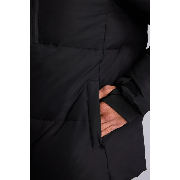 Defacto A3519AXBK81 Siyah Su İtici Rüzgar Geçirmez Slim Fit Kapüşonlu Fermuarlı Cepli Kışlık Mont