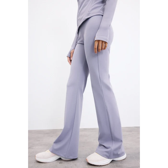 Defacto C9192AXPR522 Mor Esnek Kumaş Aırtech Flare Fit Yüksek Bel Beli Saran Sporcu Pantolon