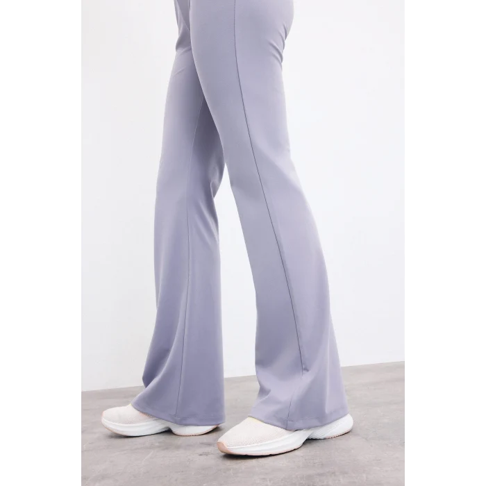Defacto C9192AXPR522 Mor Esnek Kumaş Aırtech Flare Fit Yüksek Bel Beli Saran Sporcu Pantolon