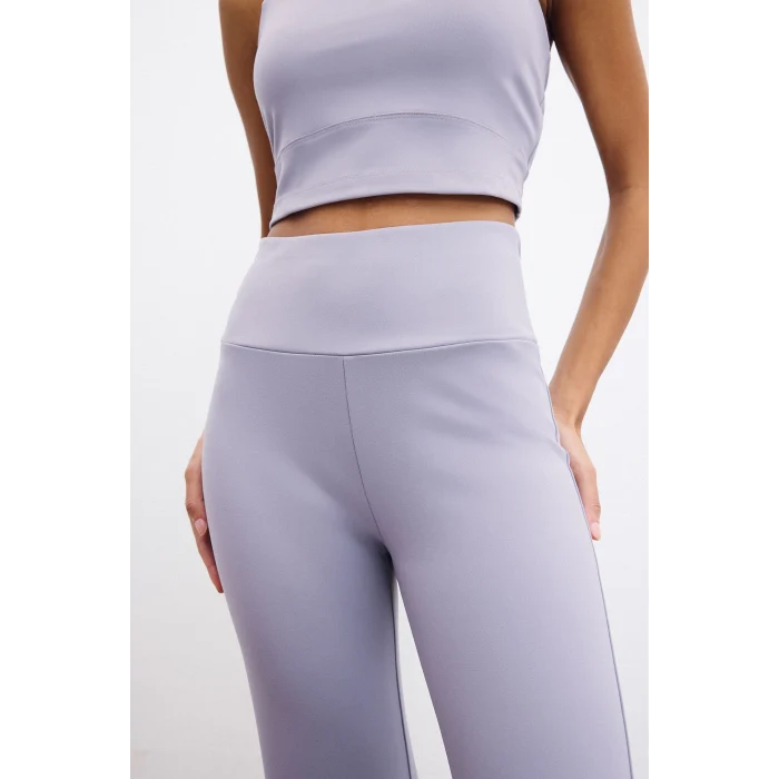 Defacto C9192AXPR522 Mor Esnek Kumaş Aırtech Flare Fit Yüksek Bel Beli Saran Sporcu Pantolon
