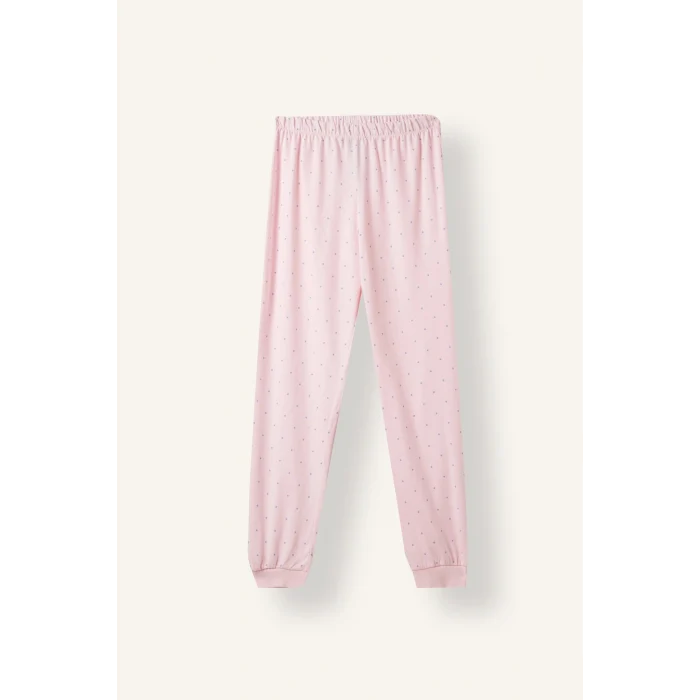 Defacto I5385A8ER105 Ekru %100 Pamuk Pochacco Baskılı Uzun Kollu 2li Pijama Takımı Kız Çocuk