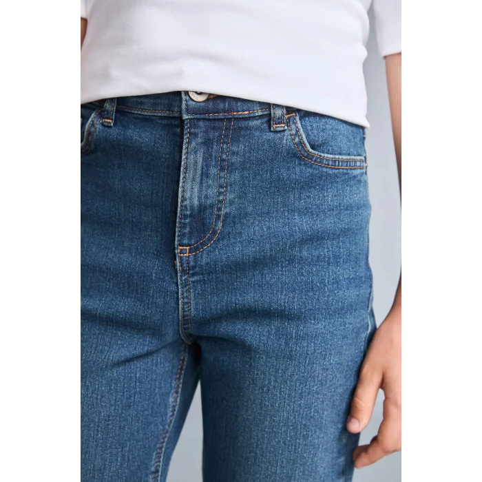 Defacto F0455A8NM41 Yeşil Straight Fit Klasik Düz Kesim Jean Pantolon Erkek Çocuk